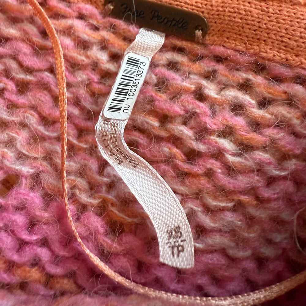 Striped Pink and Orange Women's Sweater free people - Picture 4 of 4